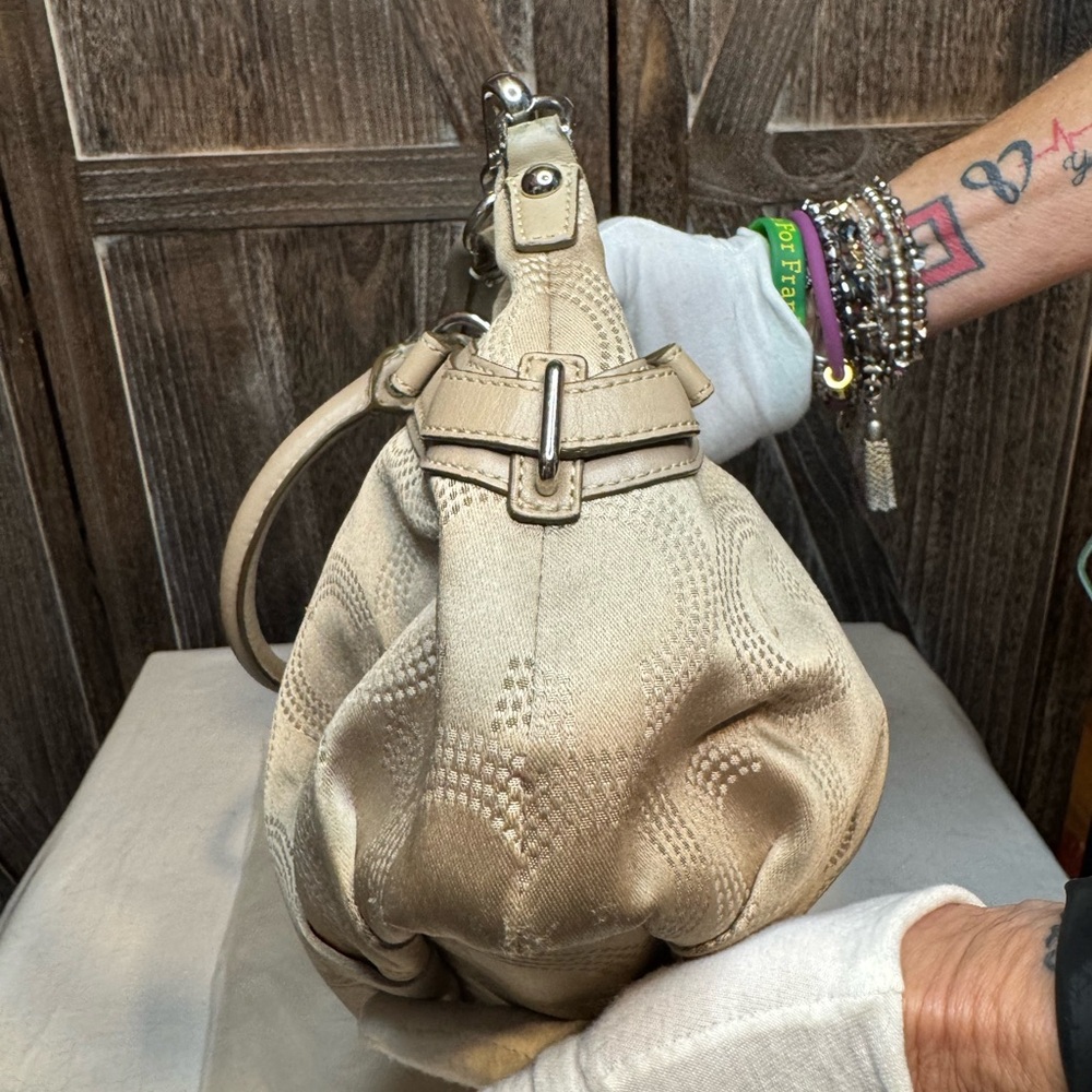Coach Madison Sophia Op C Metallic Beige Bag EUC - Picture 7 of 9